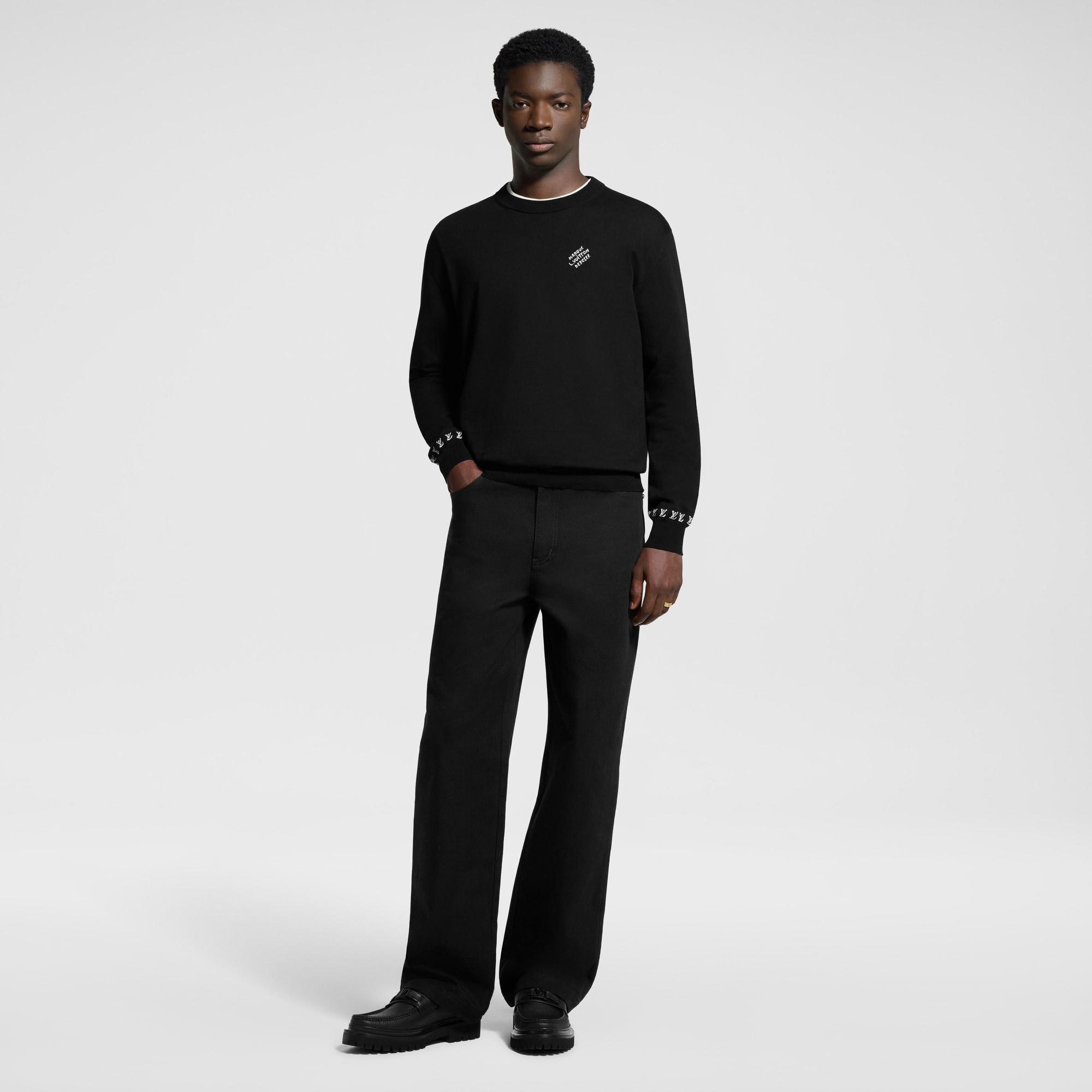 Monogram French Terry Zip-Through Hoodie - Luxury Black | LOUIS